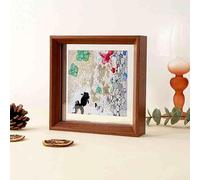 AFQBOEQXY Cornice di Legno, Cornice in Vetro Galleggiante, Cornice for Foto Trasparente bifacciale, Dimensioni Multiple, Multicolore(Humu Color,Square 10 Inches [25.3 * 25.3cm])