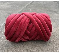 AFQBOEQXY Fil épais en Coton tubulaire, Filato for Uncinetto Super Spesso 1 kg Velluto Multicolore for lavori a Maglia a Mano Fai da Te(Wine Red 1KG)