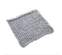 AFQBOEQXY Filato per Uncinetto, Chunky Knitted Throw Blanket Grey 60x60cm