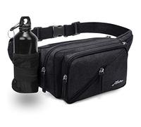 Afreter - Marsupio da trekking, impermeabile, con portabottiglie, per corsa, viaggi, ciclismo, sport all'aria aperta, uomo e donna, colore: nero