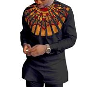 Africa Abbigliamento Uomo Signori Top Camicia D Pts Dashiki Outfit 2 Pezzi Set Manica Lunga Traditiol Abbigliamento, Style 8, L