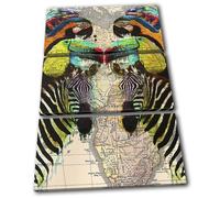 Africa Animal Exotic Colourful Animals TREBLE TELA parete arte foto stampa