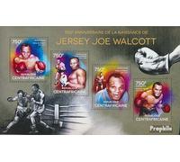 Africa Centrale Repubblica 4760-4763 Minifoglio (Completa. Edizione) MNH ** MNH 2014 Jersey Joe Walcott (Francobolli per i Collezionisti) Arti Marziali (Pugilato/Scherma/Lotta/Karate…)