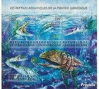 Africa Centrale Repubblica 5580-5583 Minifoglio (Completa. Edizione) MNH ** MNH 2015 Preistorici Animali Acquatici (Francobolli per i Collezionisti) Acqua Animali