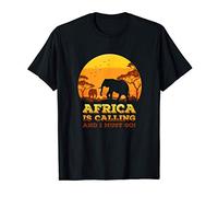 Africa chiama e io devo andare Retro African Elephant Maglietta