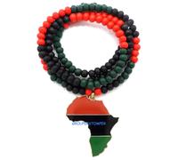 Africa Collana con Pendente Con 81.3cm Lungo Perline di Legno Stile Catena