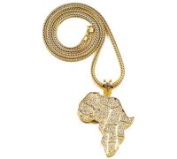 Africa Collana Nuova Mappa Ciondolo Con Strass 91.4cm Lungo Franco Stile Catena