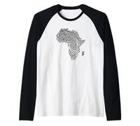 Africa Continente Dna Finger Print African Black Pride Meme Maglia con Maniche Raglan