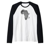 Africa Continente Dna Impronta Digitale African Black Pride Maglia con Maniche Raglan