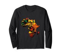 Africa Continente Glitch Art Design Maglia a Manica