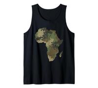 Africa Continente Mappa Camo Modello Africano Safari Camouflage Canotta