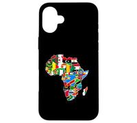 Africa, continente, mappa, con, paese, bandiere, africano, orgoglio Custodia per iPhone 16 Plus