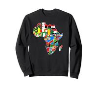 Africa, continente, Mappa, con, Paese, Bandiere, Africano, Orgoglio Felpa