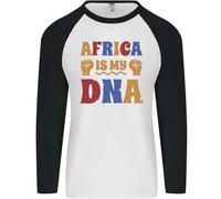 Africa È Il Mio DNA Juneteenth BLACK LIVES MATTER Uomo L/S Maglietta Baseball