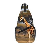 Africa Giraffa Maestosa Albero Sling Borsa Petto Per Uomini E Donne Piccola Borsa A Tracolla Impermeabile Mini Crossbody Daypack Per Escursioni