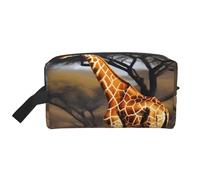 Africa Giraffa Maestosa Stampa Albero Trucco Viaggio Cosmetico Portatile Organizzatore Sacchetto di Grande Capacità Sacchetto di Immagazzinaggio Borsa