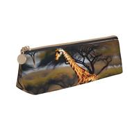 Africa Giraffe Majestic Tree Triangolo Custodia in pelle Multi funzionale Borsa cosmetica Portatile Trucco e Cancelleria Storage Bag, Bianco, One Size, Leggero