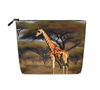 Africa Giraffe Majestic Tree Versatile Borsa da viaggio Borsa per il trucco Borsa per cosmetici di grande capacità Borsa con cerniera Borsa da toilette, Nero , Taglia unica, Beauty case