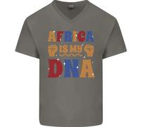 Africa Is My DNA Juneteenth Nero Vive Materia Uomo Scollo A V Cotone T-Shirt