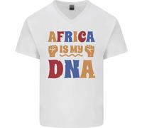 Africa Is My DNA Juneteenth Nero Vive Materia Uomo Scollo A V Cotone T-Shirt