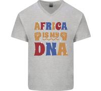 Africa Is My DNA Juneteenth Nero Vive Materia Uomo Scollo A V Cotone T-Shirt