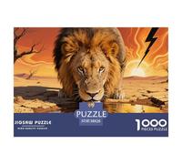 Africa Leone Puzzle Impossibili 1000Pcs Decorazione Per La Casa. Rilassamento E Intelligence Per Adulti E Ragazzi Da 14 Anni 38x26cm/1000pcs