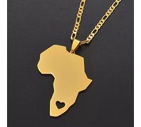 Africa Map 5cm Collane con ciondolo Donna Uomo Trendy Colore argento/Colore oro Mappe africane Gioielli Regali etiopi anniversario di matrimonio festa della mamma regalo di compleanno di natale