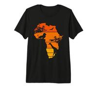 Africa Map African Safari | Giraffa Leone | Tramonto Vintage Maglietta Premium
