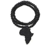Africa Mappa B Nuovo Buona Legno Stile Pendente Collana 91.4cm Naturale Catena