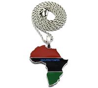Africa Mappa Giamaicano Collana con Pendente Con Assortito Stile Catene