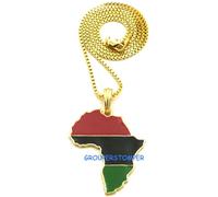 Africa Mappa Giamaicano Collana con Pendente Con Assortito Stile Catene