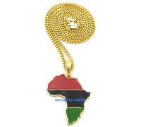 Africa Mappa Giamaicano Collana con Pendente Con Assortito Stile Catene