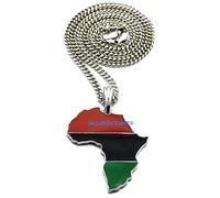 Africa Mappa Giamaicano Collana con Pendente Con Assortito Stile Catene