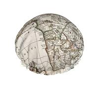 Africa vecchia mappa Riutilizzabile Impermeabile Lavabile Regolabile Adatto a donne Tutte le lunghezze di capelli Cuffia da a
