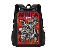 Africa : Vintage Airline Travel pubblicità Stampa Zainetto Zaino Borse di Moda Africa Zebre Animali Sole Viaggio