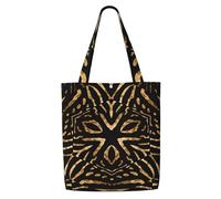 Africa Wild Zebra Black Gold Stripe,Borse della spesa riutilizzabili, borse per la spesa, borsa a tracolla in tela di grande capacità