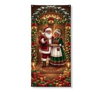 African America Santa Claus And Mrs Christmas - Coperture per porta di