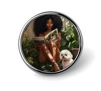 African American Black Woman Brooch Pins for Women Men Cute Badge Lapel Pins for Backpack Dress Accessories