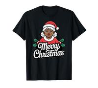 African American Mrs Claus Christmas Black Xmas Party Maglietta