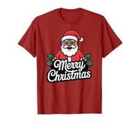 African American Santa Christmas Black Xmas Merry Maglietta
