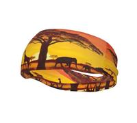 African Animal Tramonto Stampa Elastico Sportivo Sweatband Per Gli Uomini Donne Per La Corsa Basket Palestra Più Sweatband