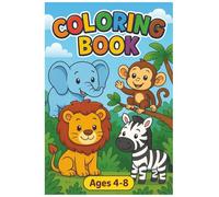 African Animals Coloring Book for Kids Ages 4-8: Fun and Easy Safari Animal Coloring Pages with Lions, Elephants, Giraffes, Zebras, and More Cute Animals for Boys and Girls