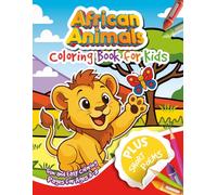 African Animals Coloring Book for Kids: Fun and Educational Coloring Pages with Short Poems for Children Ages 3-9