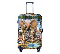 African Animals - Copertura elastica per bagagli da viaggio, adatta per bagagli da 45,7 a 81,7 cm, Nero , XL