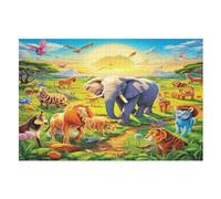 African Animals Puzzle Games for Adults E Bambini - for Creativity And Mindfulness - Challenging Jigsaw Puzzles 1000 Pezzi for Family (75×50cm)