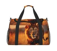 African Animals1 - Borsa a tracolla da donna e da uomo, con stampa di animali africani, per viaggi essenziali, nero, Taglia unica