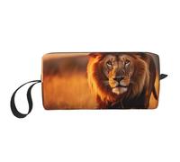 African Animals1 - Trousse da viaggio per articoli da toeletta e matite, in tela, multiuso, con cerniera, bianco, Taglia unica