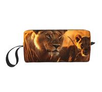 African Animals2 - Trousse da viaggio per articoli da toeletta e matite, in tela, multiuso, con cerniera, bianco, Taglia unica
