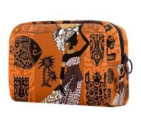 African Beauty - Trousse da donna, per cosmetici, da viaggio, grande, con cerniera, Multi, 18.5x7.5x13cm/7.3x3x5.1in, Beauty case