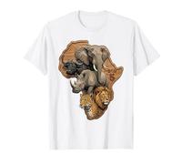 African Big 5 Safari, Elefante, Leone, Rinoceronte, Leopardo Maglietta